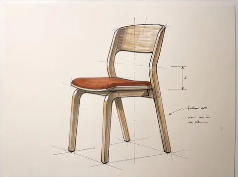 Sketch: sedia in frassino