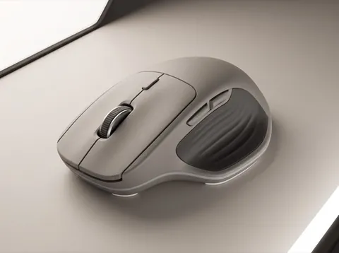 Render di studio: mouse ergonomico